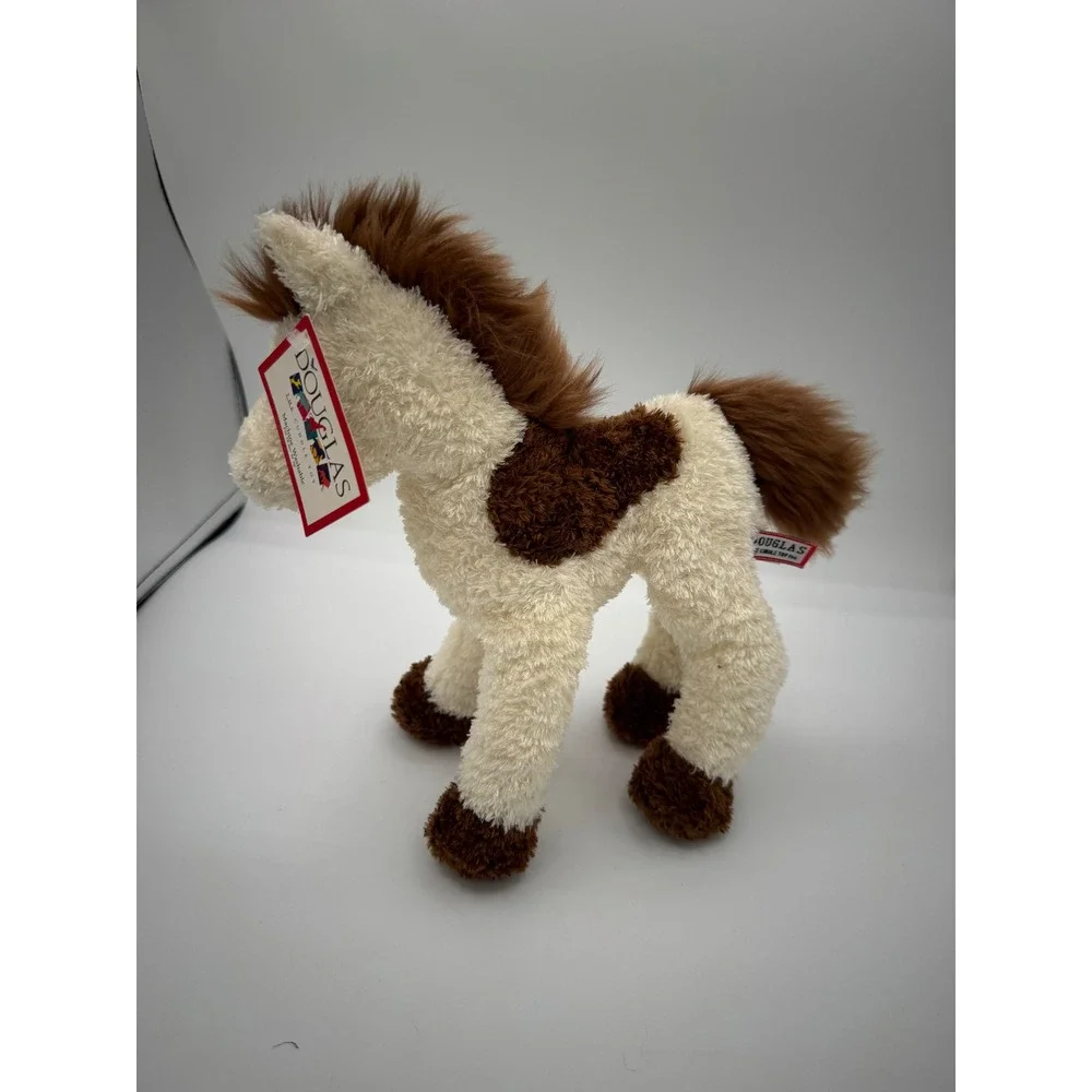 Douglas Cuddle Toy Horse Plush Brown White Paint Pinto Stuffed Animal 9 inch NWT